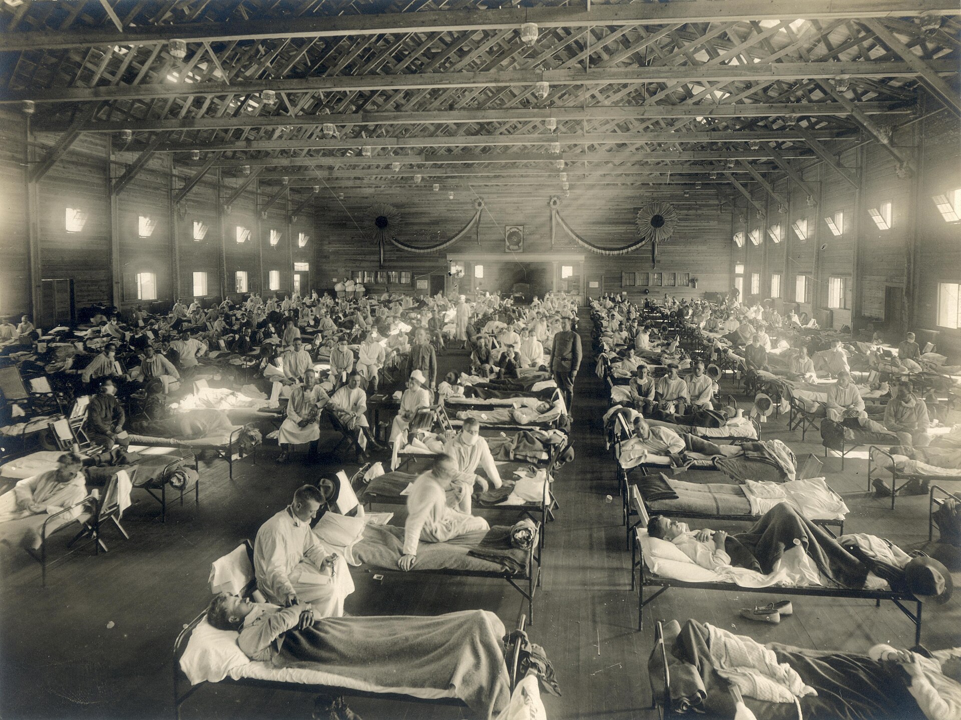 Notfallkrankenhaus während der Grippeepidemie, Camp Funston, Kansas, 1918